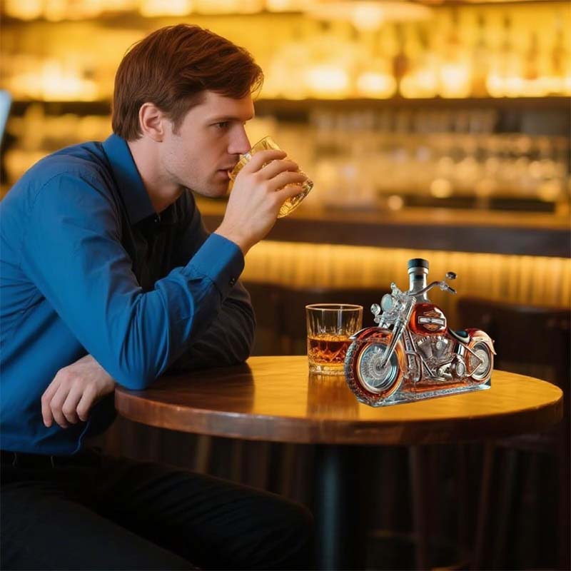🏍️Kreativ motorcykel Glasvinflaska