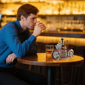 🏍️Kreativ motorcykel Glasvinflaska