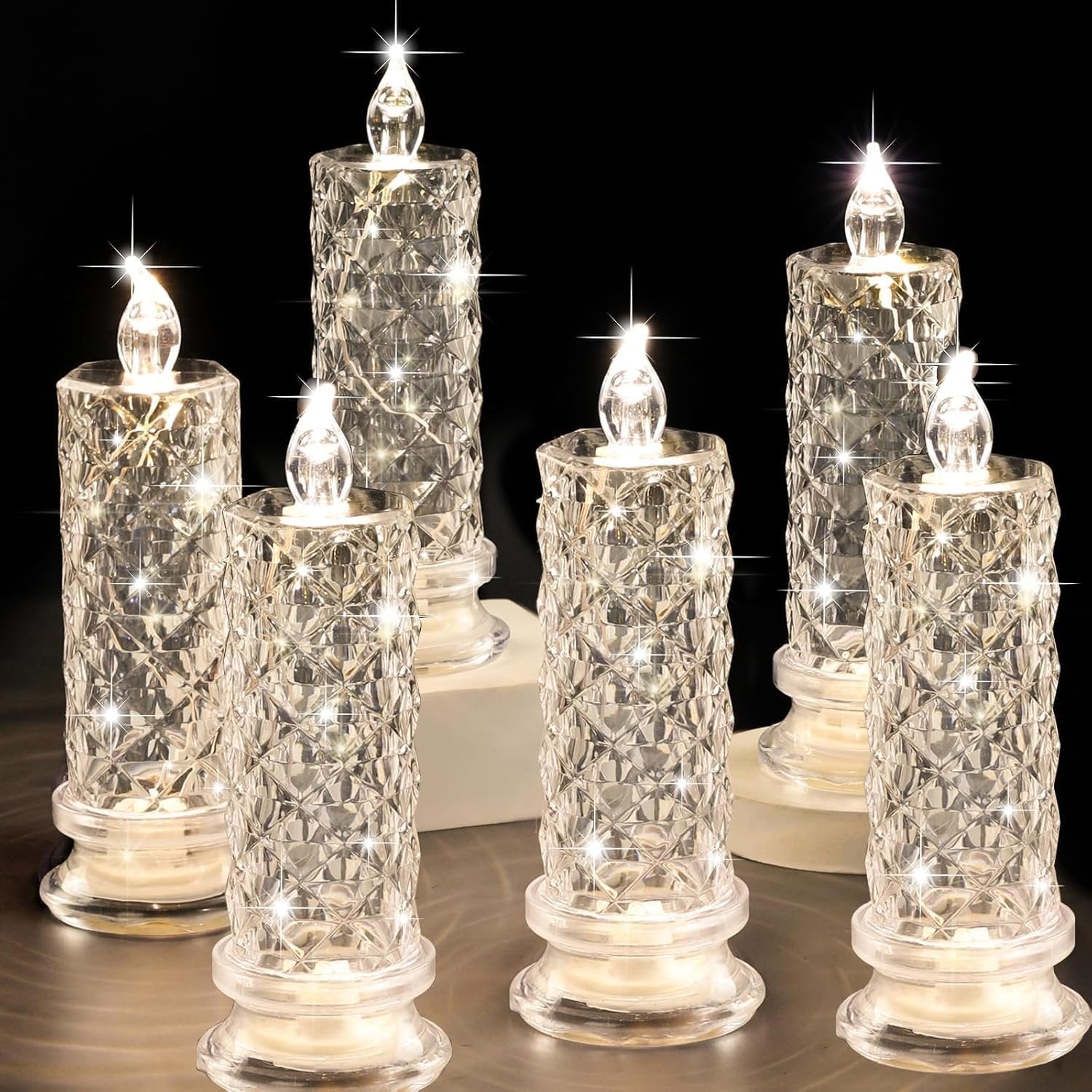 🌹 LED-ljus utan låga med rosskugga