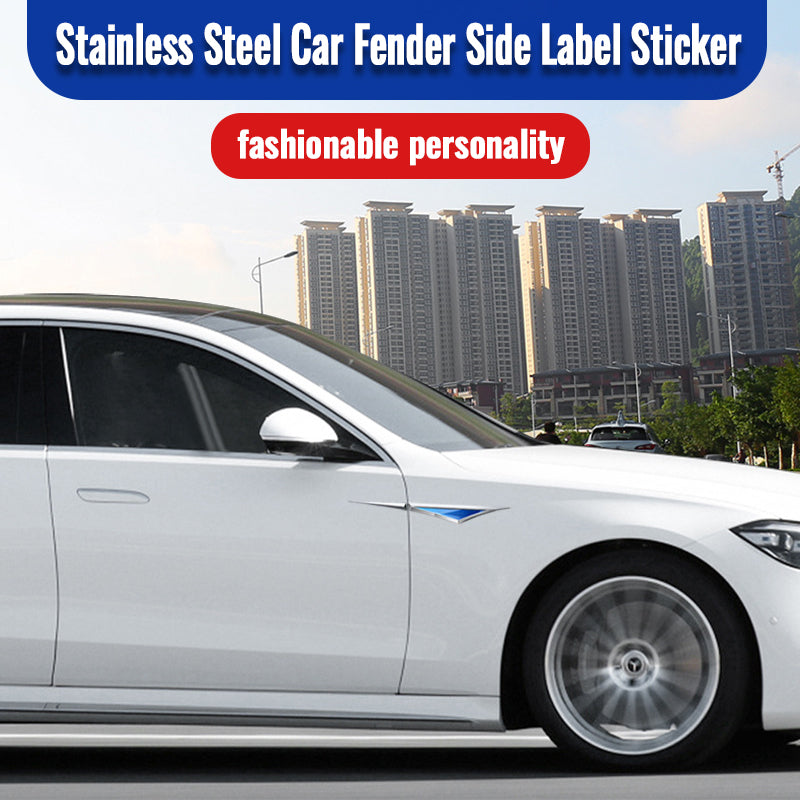 Stainless Steel Car Fender Side Label Sticker（1 pair）