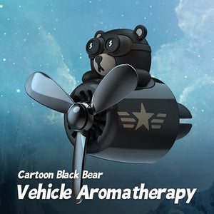 Cartoon Black Bear Pilot Car Air Outlet Perfume Ornament
